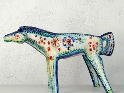 Vintage Italian Ceramic Horse Figurine 3D model