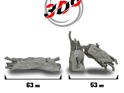 Damaged Concrete Column Metal Armature Scatter Terrain Warhammer Free 3D print model