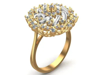 Unique Gold Diamonds Ring 3D print model buy
