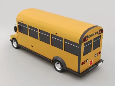 Cartoon school bus 3D model