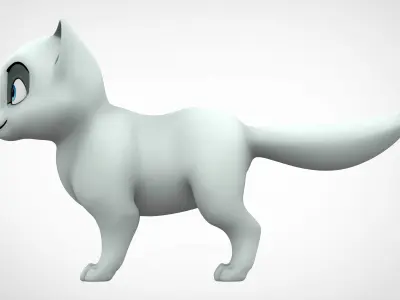 Arctic Fox Low-poly 3D model