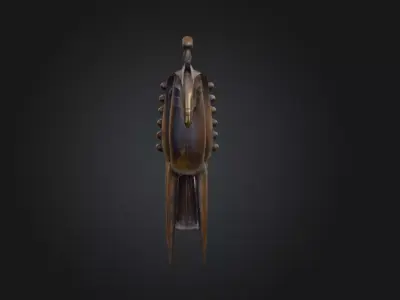 Bronze Horse Sculpture Low-poly 3D model