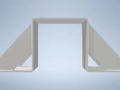 Wooden beam console - double Low-poly 3D model
