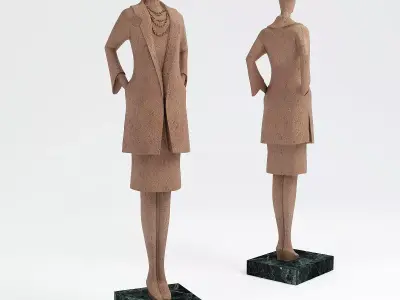 The lady in the coat 3D model