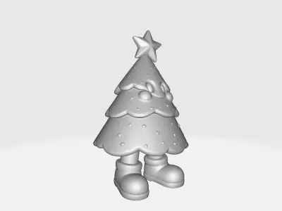 Cute Christmas Tree Character Figurine Festive Holiday 3D print model