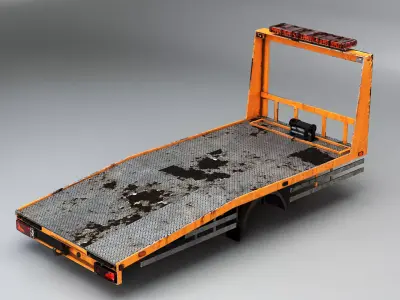 Aged Car Transporter Flatbed Tow Truck Body Low-poly 3D model
