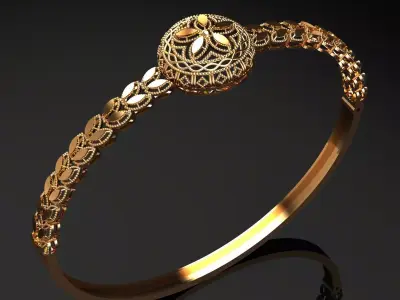 1321 Gilded Flora Bangle 8gm 3D print model