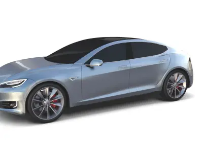 Tesla Model S 2016 Silver with Chassis 3D model