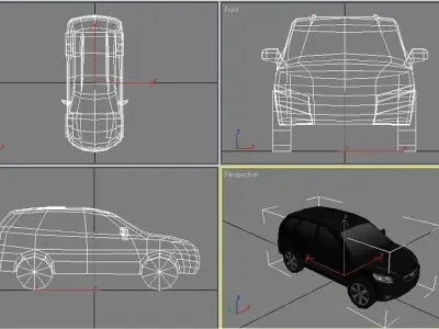 Hyundai Santa Fe Low-poly 3D model
