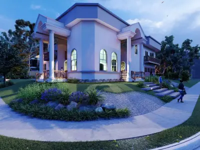Revit Classical Villa  Low-poly 3D model