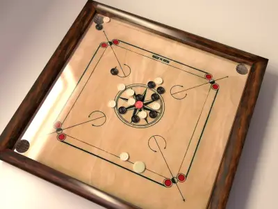 Carrom Board Game 3D model
