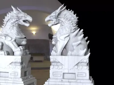 Dragon statue Fantasy 3D model