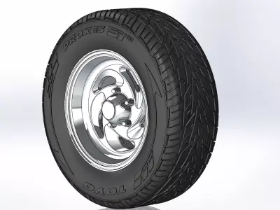 Wheels for scale model of truck F150 1993 3D print model