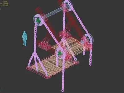 Game Underground Palace Entrance - Ladder 3D model