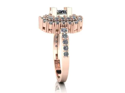 Jewelry Diamond Ring 3D Print Model  3D print model 7