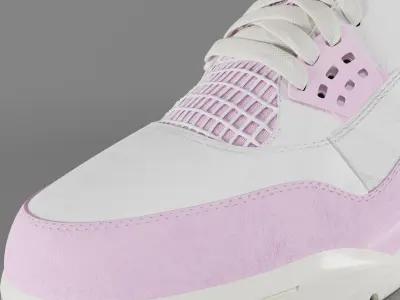 Jordan 4 Bubblegum Shoe Low-poly 3D model