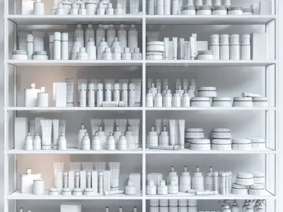 A set of premium cosmetics for a beauty salon 3D model