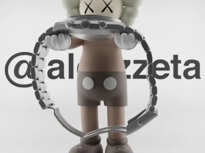 Kaws Watch Stand Textured Low-poly 3D model