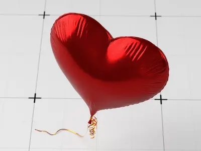 Heart Shaped Helium Balloon 3D model