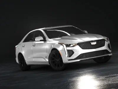 Cadillac CT4 V 2022 Low-poly 3D model