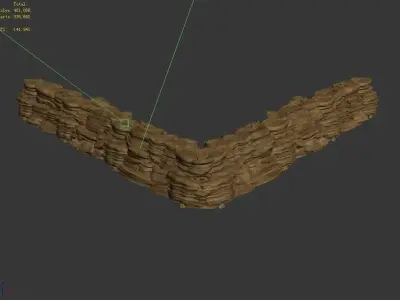 gAME Mountain Stone - Desert Fault 02 3D model