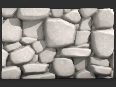 Rough-Cut Sandstone Wall Asset 3D print model