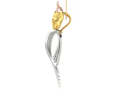 Solitaire Women Pendant 3dm STL OBJ FBX Renders Details 3D print model 6