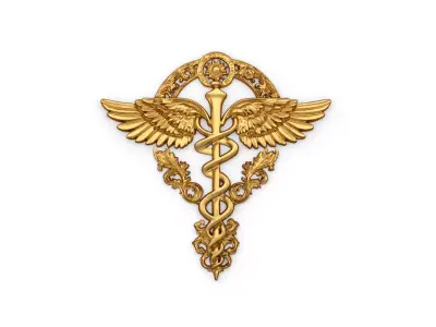 Relief Caduceus carved 04 3D model