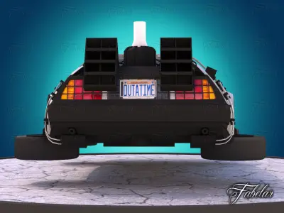 Delorean - Back to the future Low-poly 3D model