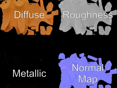 Wooden Kangaroo Figurine Model Pack for Decorative Display Low-poly 3D model