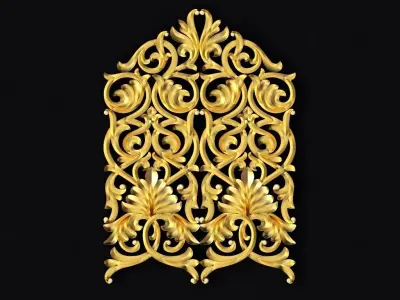 Central decor ornament for furniture 3D model 889