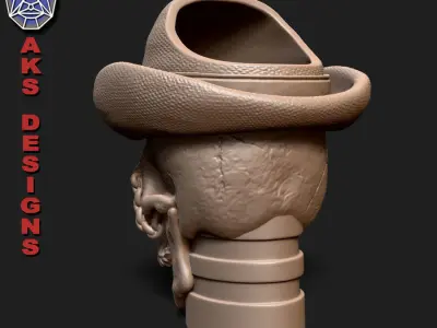 Gentlemen skull version 1 Penholder cum flowerpot 3D print model