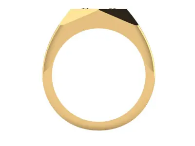 Hexagon cut men ring with 1 stone 3D print model