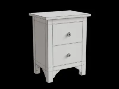 Black Zigzag Side Table Low-poly 3D model