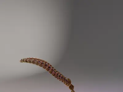 Ethereum Chain Gold Necklace with Geometric Pendant Free low-poly 3D model