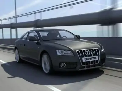 Audi A5 On A Bridge 3D model