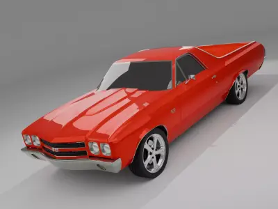 1969 CHEVROLET EL CAMINO SS  Low-poly 3D model