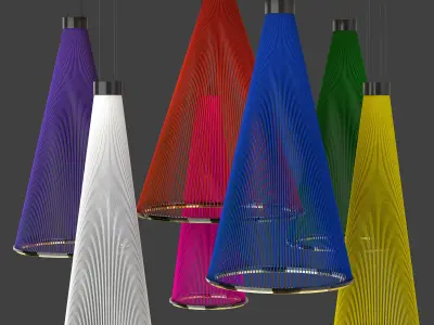 Colored Threads Decor 3D model
