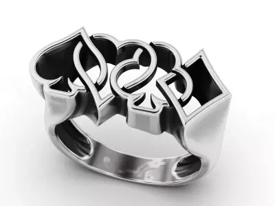 Ace of Spades Poker Ring 3D print model