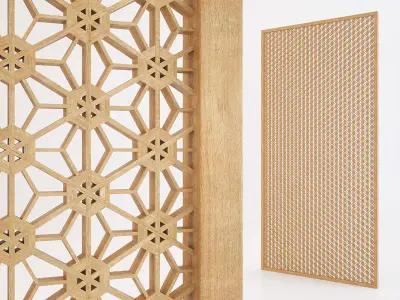 KUMIKO Collection A japanese screen with geometric patterns 3D model