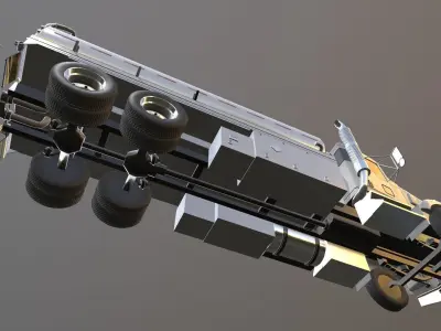 Kenworth T800 Fuel Truck Low-poly 3D model