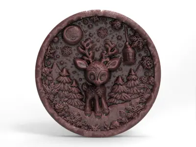 Christmas deer walldecor  3D print model