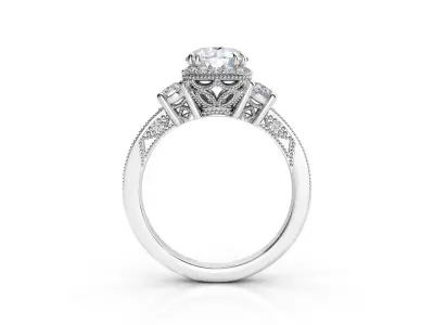 ZRP017 person engagement ring in rose gold 3D print model