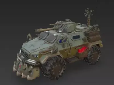 Post-Apocalyptic Armored Patrol Vehicle 3D model