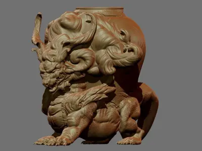 Chinese-dragon pot 3D print model