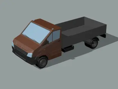Flatbed truck 3D model