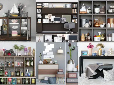 A huge collection of models with furniture decor and other decor 3D model