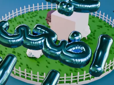 Eid al-Adha Mubarak balloons 3D model