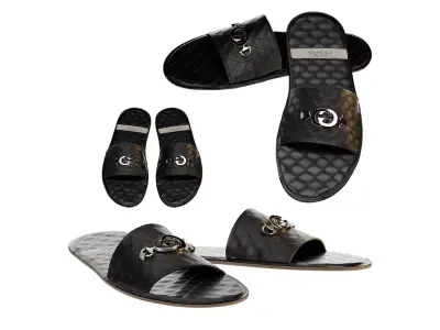Gucci Leather slippers mens shoes 3D model