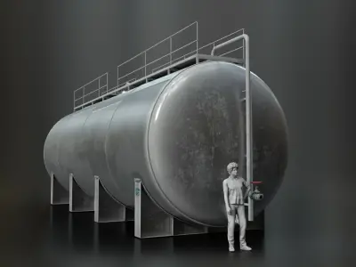 Water Tank 01 Low-poly 3D model